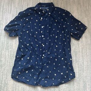 Banana Republic Navy Banana Print Shirt